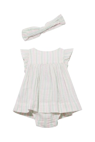 Bandeau noué et body-robe - Blanc et vert clair