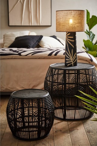 2 tables d’appoint en rotin Element - 55 x 50 cm/31 x 36 cm
