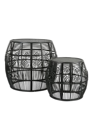 2 tables d’appoint en rotin Element - 55 x 50 cm/31 x 36 cm