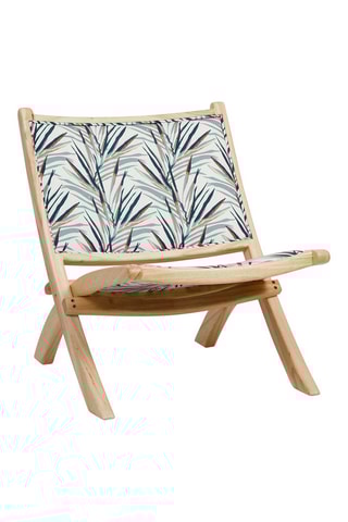 Fauteuil pliable en bois d'hévéa Tropic'art Sauge - Tissu polyester