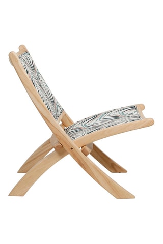 Fauteuil pliable en bois d'hévéa Tropic'art Sauge - Tissu polyester