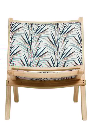 Fauteuil pliable en bois d'hévéa Tropic'art Sauge - Tissu polyester