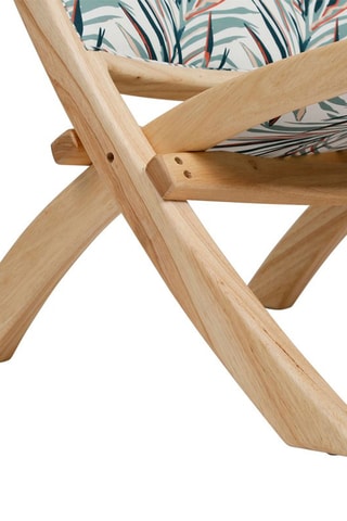 Fauteuil pliable en bois d'hévéa Tropic'art Sauge - Tissu polyester