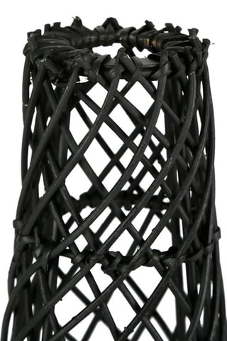 Pied de lampe en rotin Brasil - Noir