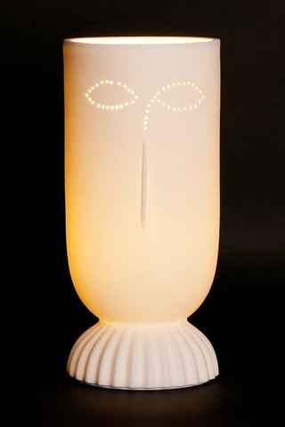 Lampe à poser en porcelaine Visage Arty - Blanc - 25 W