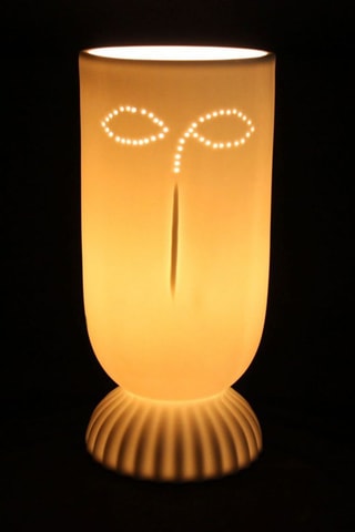 Lampe à poser en porcelaine Visage Arty - Blanc - 25 W