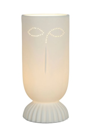 Lampe à poser en porcelaine Visage Arty - Blanc - 25 W