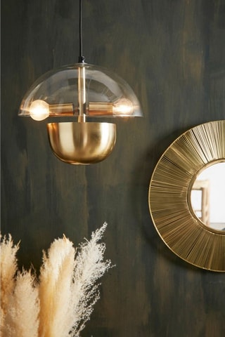 Suspension Ardecor - Doré et rouge brique - 2 x 15 W