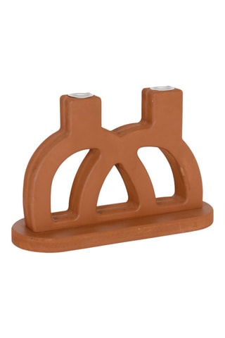 Bougeoir Arty Folk - 18 cm - Marron