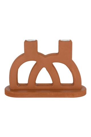 Bougeoir Arty Folk - 18 cm - Marron