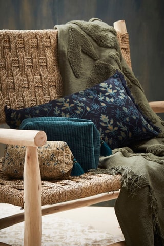 Housse de coussin en velours - Bleu marine - 50 x 30 cm
