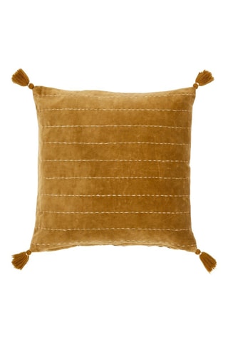 Housse de coussin en velours Golden - Marron - 45 x 45 cm