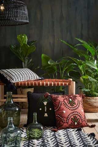 Housse de coussin Romance Vegetal - Bordeaux - 45 x 45 cm