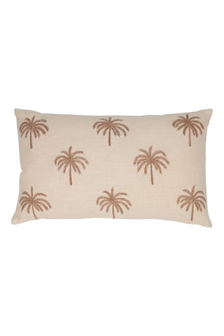 Housse de coussin Nomadea - Ecru et rouge brique - 50 x 30 cm