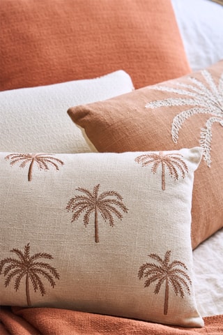 Housse de coussin Nomadea - Ecru et rouge brique - 50 x 30 cm