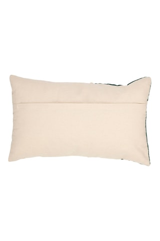 Housse de coussin en velours Neo - Vert émeraude et écru - 50 x 30 cm