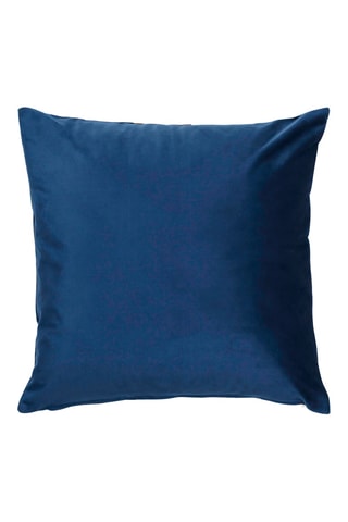 Housse de coussin en velours Mocoa - Bleu marine et camel - 45 x 45 cm