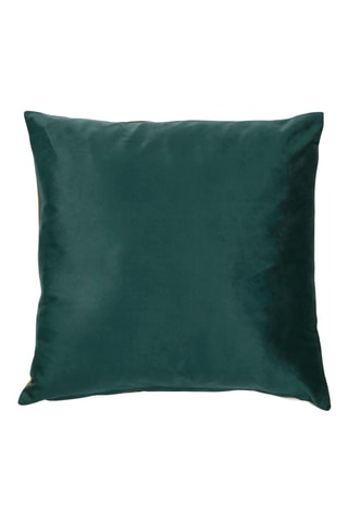 Housse de coussin en velours Mocoa - Vert émeraude et camel - 45 x 45 cm