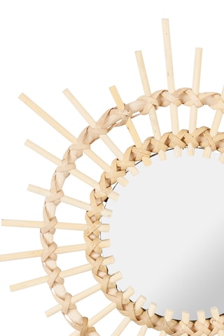 Miroir en rotin - 25 cm - Naturel