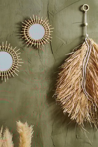 Miroir en rotin - 25 cm - Naturel