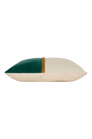 Housse de coussin en velours Neo - Vert émeraude et écru - 45 x 45 cm