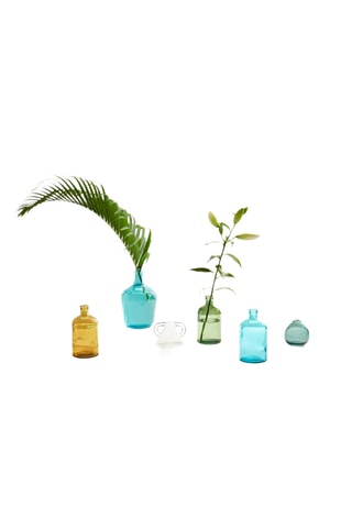 Vase Belle Vie - 15,5 cm - Vert émeraude et blanc