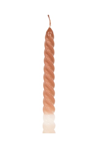 3 bougies Torsade - Marron et corail