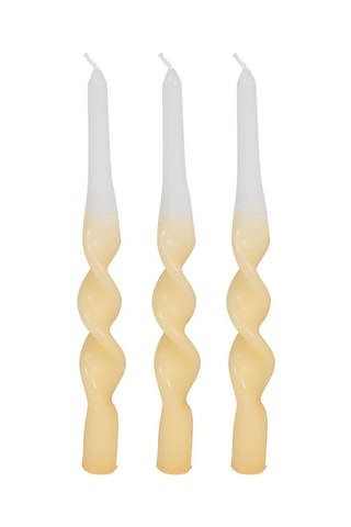 3 bougies pour chandelier Chandelle - Jaune et blanc