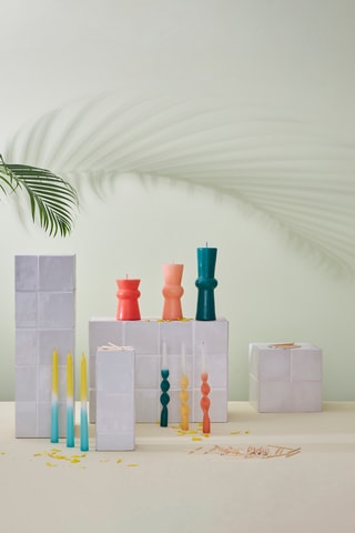 3 bougies pour chandelier Chandelle - Jaune et blanc