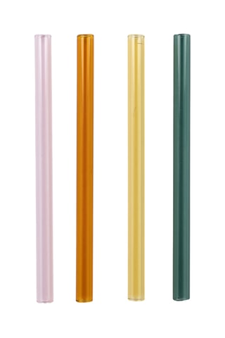 4 pailles en verre borosilicate Funky