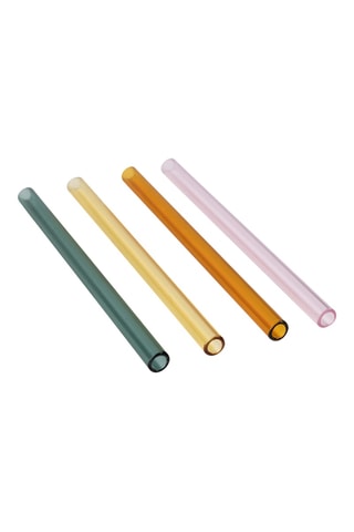 4 pailles en verre borosilicate Funky