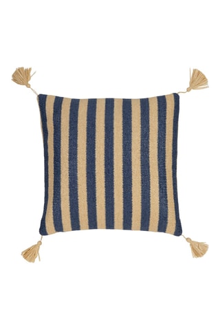 Housse de coussin Medi - Indigo et beige - 45 x 45 cm