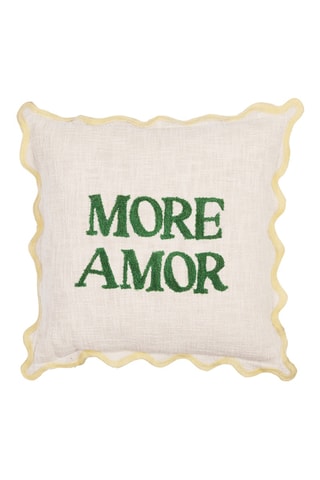Housse de coussin Lumi - Ecru et vert - 49 x 49 cm
