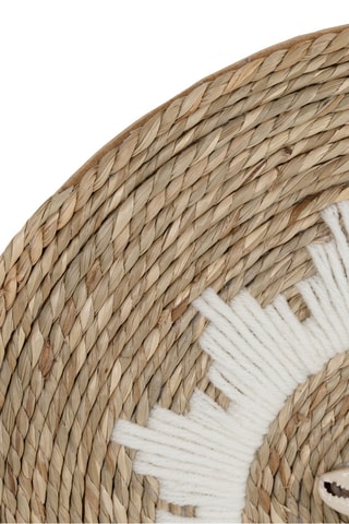 Décoration murale Cauri - 25 x 25 x 0,5 cm - Naturel et blanc