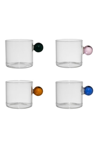 4 tasses à café en verre borosilicate Colorea - 9 cl