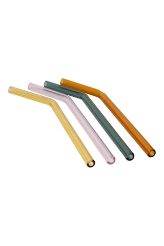 4 pailles en verre borosilicate Funky - 19 cm