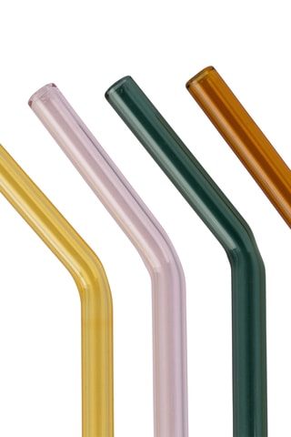 4 pailles en verre borosilicate Funky - 19 cm