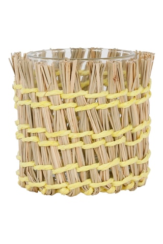 Photophore Medi Summe - 10 cm - Naturel et jaune