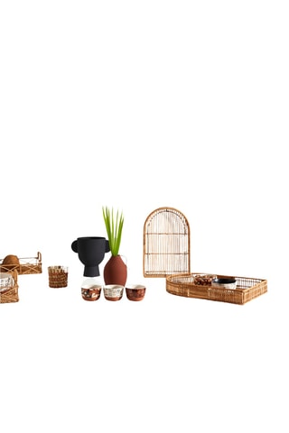 Photophore Medi Summe - 10 cm - Naturel et corail