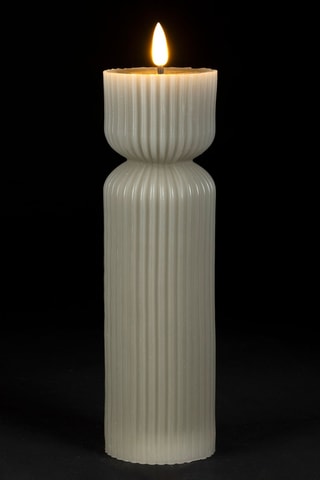 Bougie LED Pilier - Vert d’eau