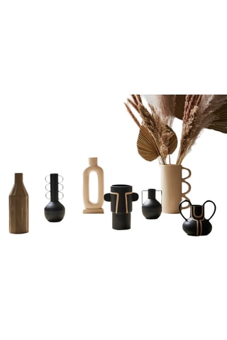 Vase Arty Folk - 24,5 cm - Noir