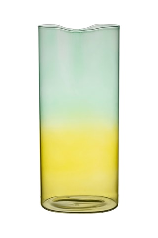 Vase en verre borosilicate Funky - 11 x 7,5 x 25 cm - Turquoise