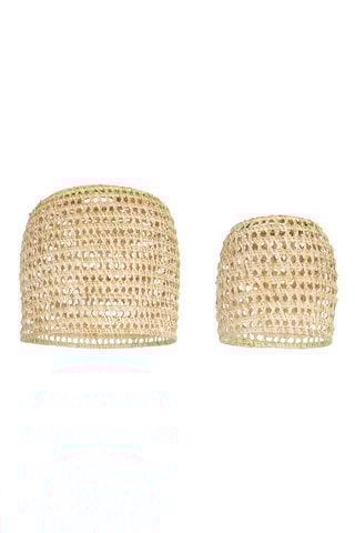 2 abat-jour en rotin Hera - 30/18 cm - Beige