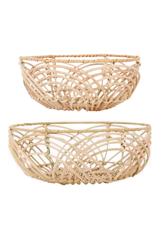 2 paniers de rangement en rotin Element - 25 et 20 cm - Naturel