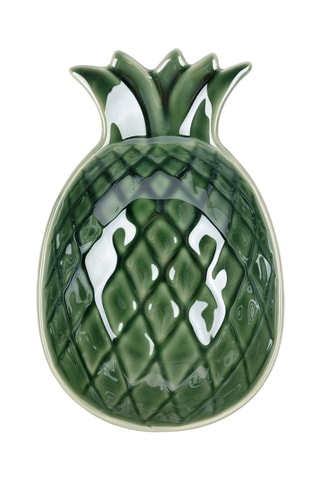Vide poche en grès Nomadea - 20 x 13 x 5 cm - Vert foncé