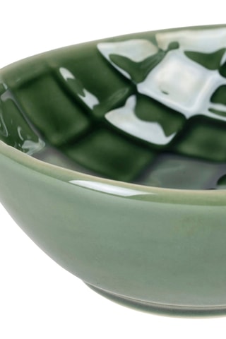 Vide poche en grès Nomadea - 20 x 13 x 5 cm - Vert foncé