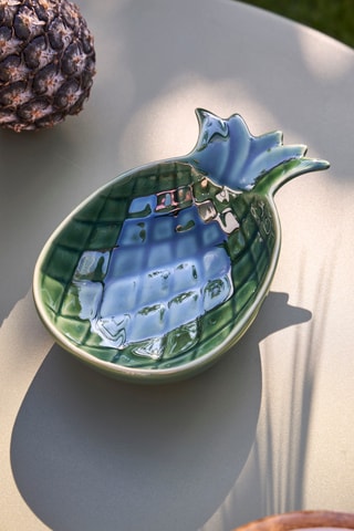 Vide poche en grès Nomadea - 20 x 13 x 5 cm - Vert foncé