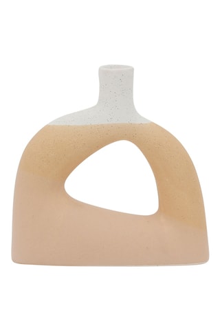 Vase en grès Earth Note - 17 cm - Beige