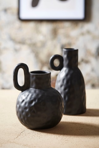 Vase Arty Folk - 20,5 cm - Noir