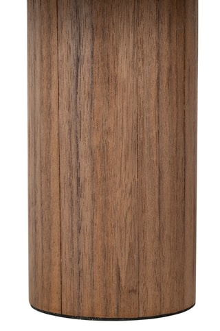 Lampe de table en pin, rotin et lin Hera - Naturel et écru - 25 W